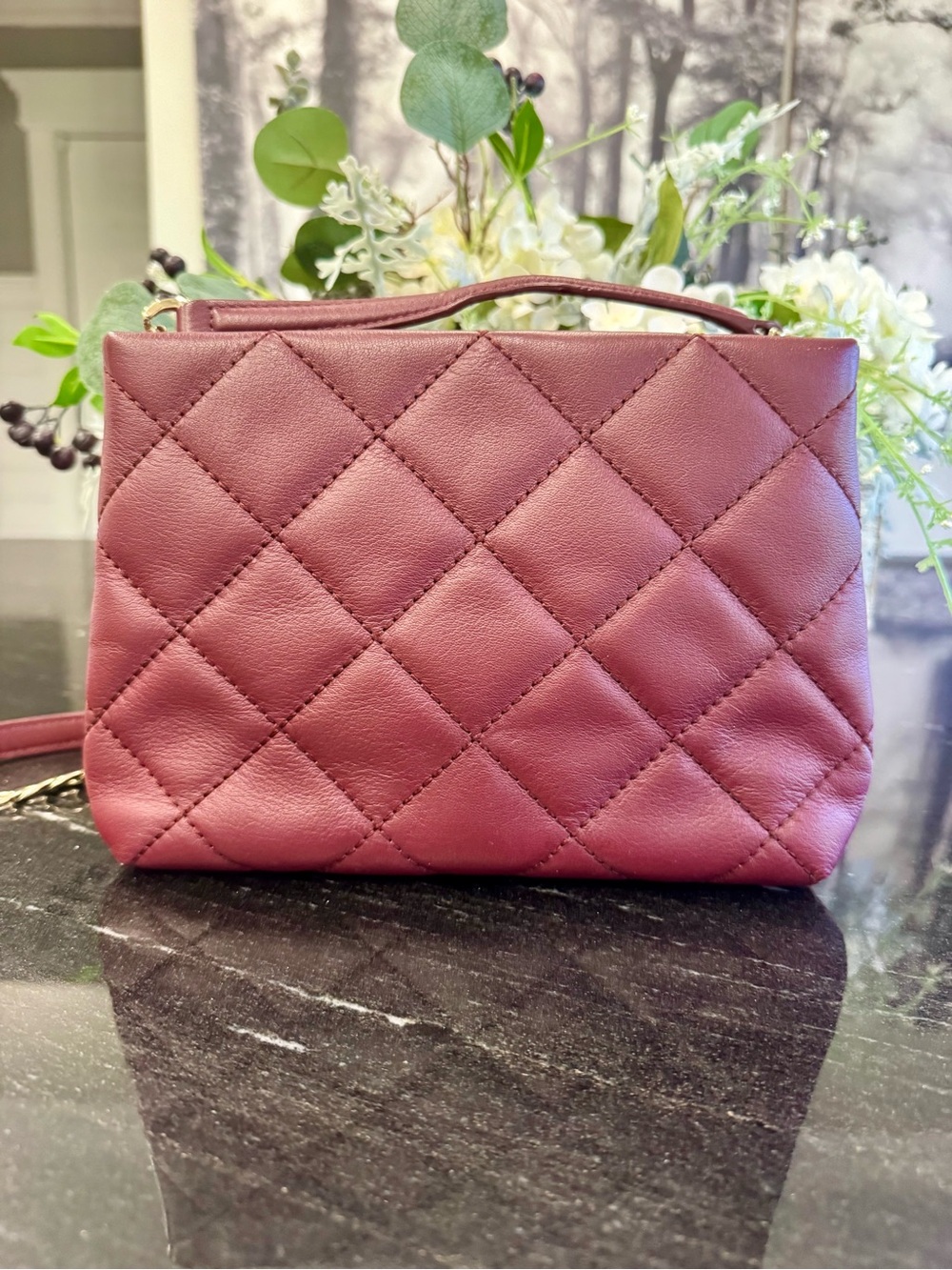♥️Kate Spade Emerson Place Jenia Small Quilted Leather Shoulder Bag Cherrywood - Picture 6 of 15